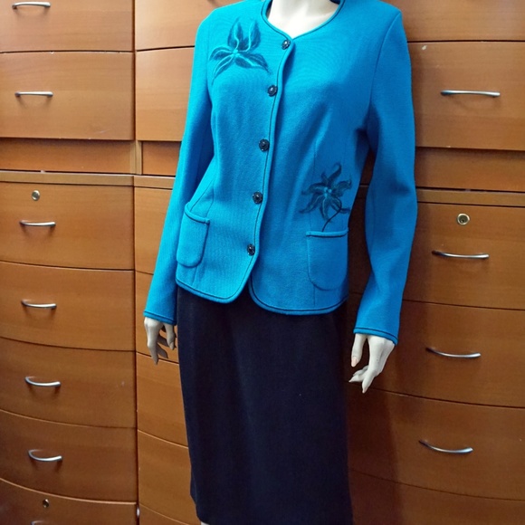 KNITTED WOOL SKIRT SUIT WORK OCCASION PLUS SIZE - Picture 3 of 8